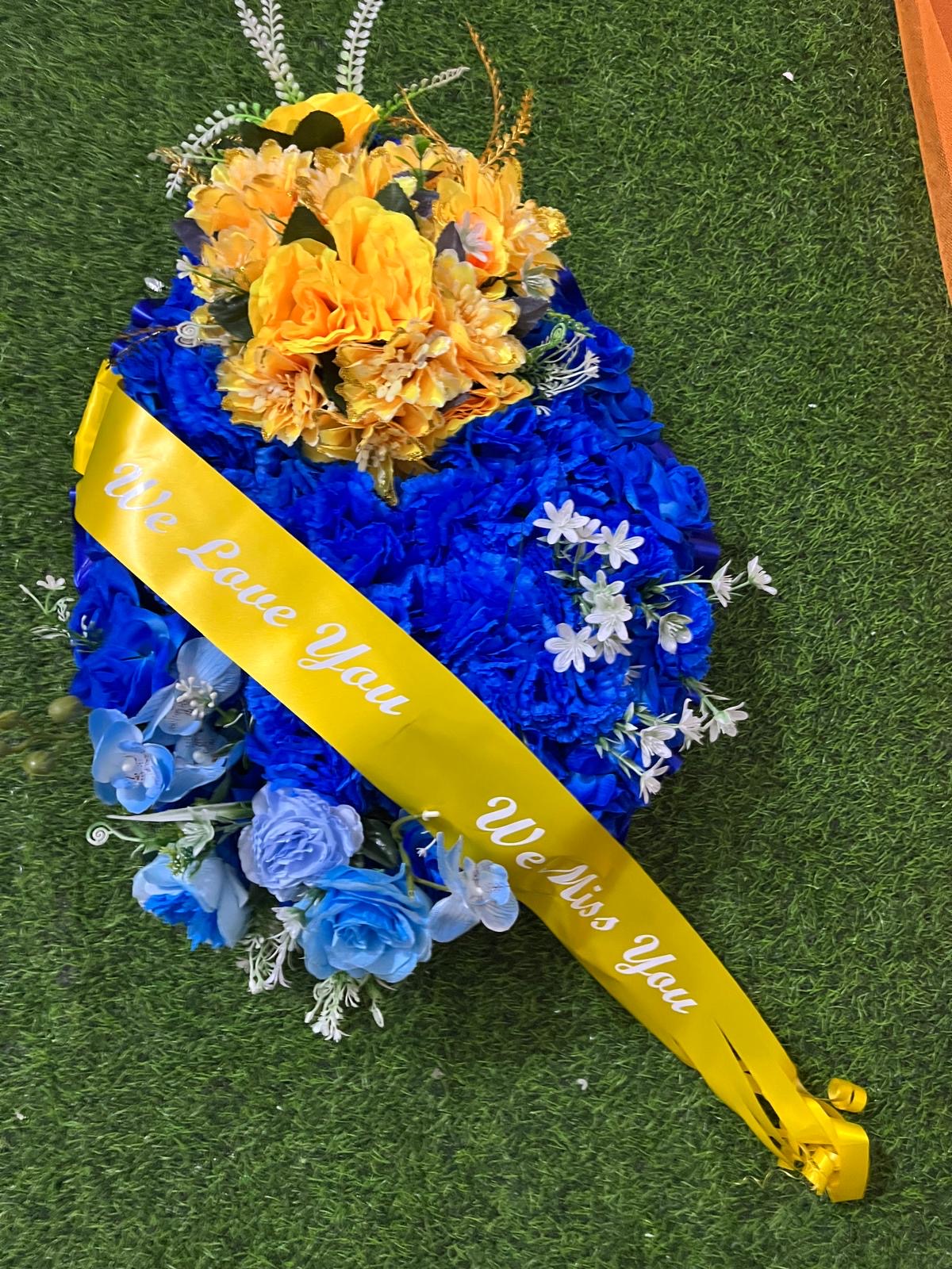 Teardrop Tribute in Blue & Gold