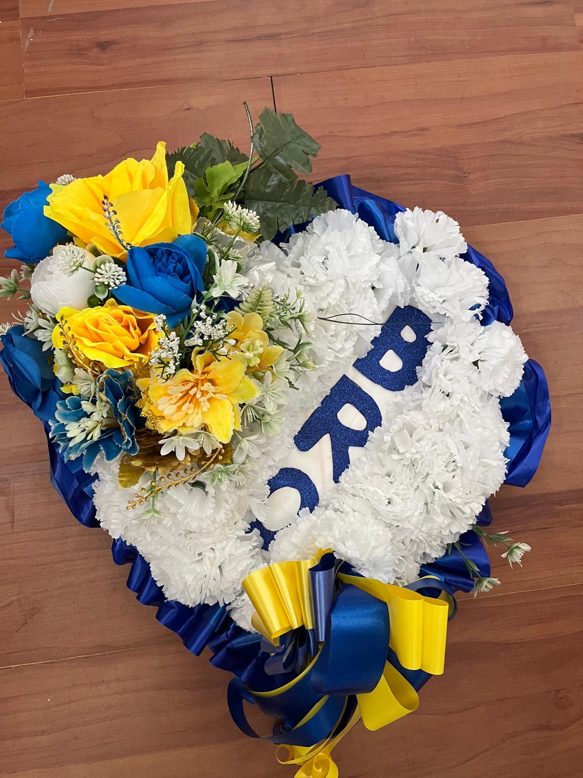 Heart Tribute in Blue & Yellow