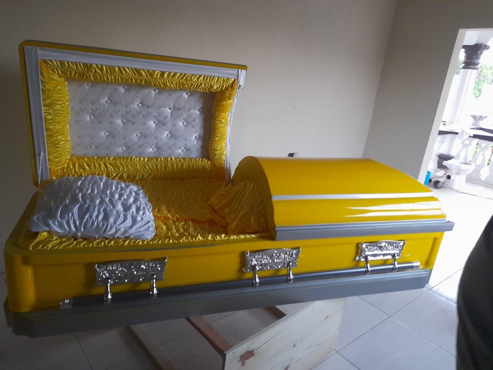 Yellow Casket with Silver Handles