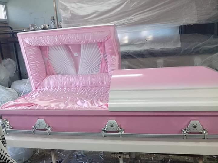 Pink and White Casket
